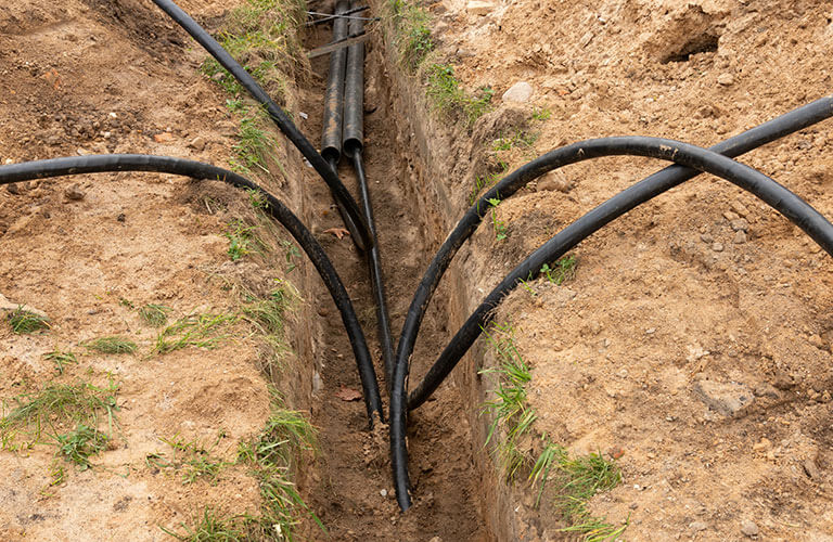 Underground Trench with Cables